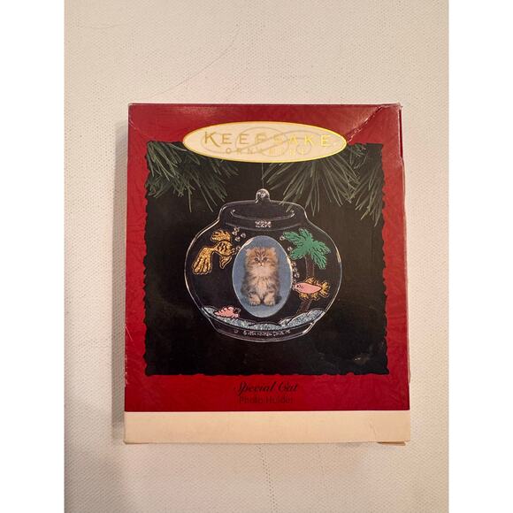 Hallmark Keepsake Ornament Special Cat 1994 Photo Holder Fishbowl - Picture 1 of 4